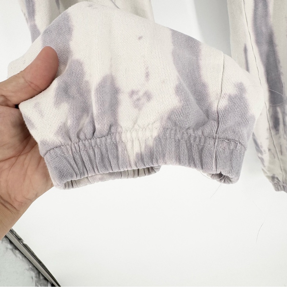 Good American Lilac/Grey Boyfriend Cotton Tie-Dye Classic Sweatpants Plus Size 5 - Picture 8 of 13
